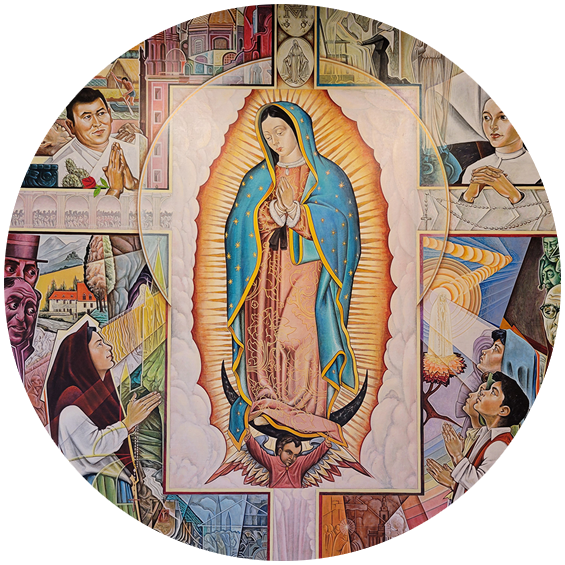 A foggy hillside with Cross in Pecos, New Mexico