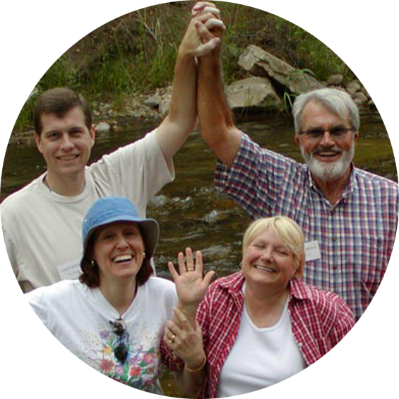 A foggy hillside with Cross in Pecos, New Mexico